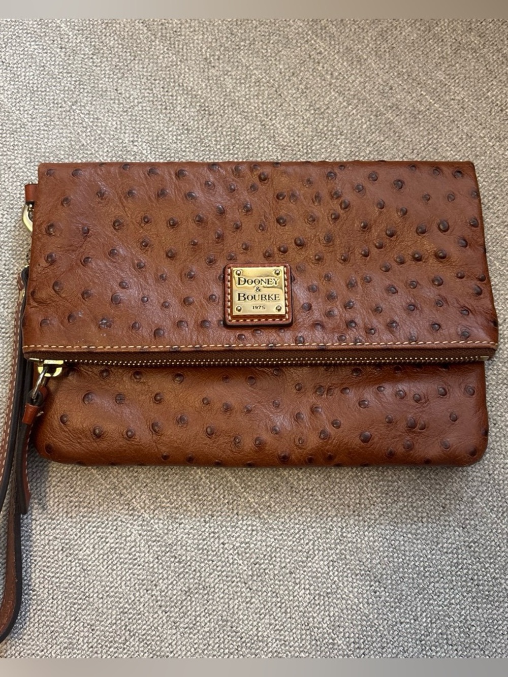 Vintage Dooney & Bourke Ostrich Foldover Wristlet